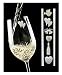 Wedding Wine Charms - Elegant Magnetic Glass Markers that Work on Champagne Flutes and Stemless Glasses too - Set of 6