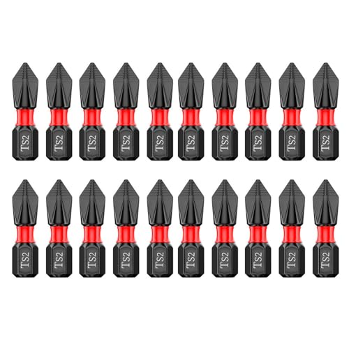 Saipor 20-tlg 25mm langer PH2 Bit Antirutsch-Bit-Satz, kreuz Schraubendreher Bit Set, 1/4' magnetisch Schlagschrauber Bitsatz, TS2 Stahl Schrauber Bit Set, Schlagschrauber Bits für Akkuschrauber
