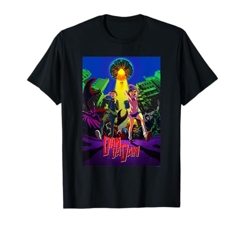 Dan Da Dan Colorful Okarun and Momo with UFO Scene Anime T-Shirt