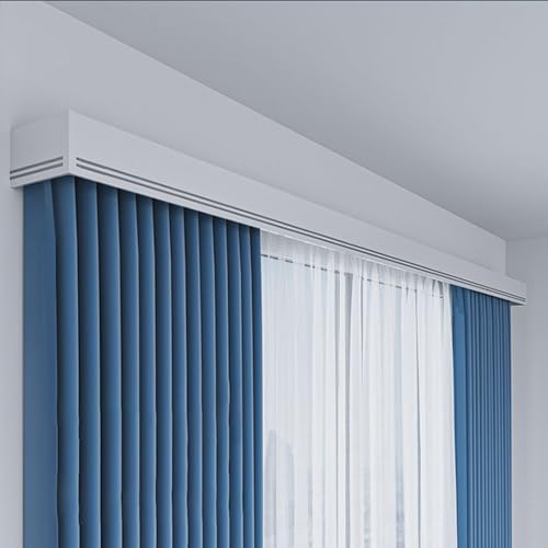 Tringle à Rideaux Double Rail en Aluminium avec Vis Incluses pour Salon