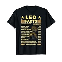 Leo Facts Zodiac Funny Leo Birthday Gift Tee T-Shirt