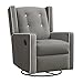 Baby Relax Mikayla Swivel Gliding Recliner, Gray Microfiber