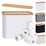 efluky Toilet Paper Storage, Toilet Paper Basket with Lid, Bathroom Organizer, Free Standing Holder Up to 9 Mega Rolls, White