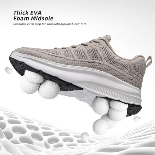 Image of KDN Men's Wide Toe Box Shoes Cushioned Road Running Shoes Non Slip Mens Walking Sneakers for Wide Feet Comfortable Athletic Gym Workout Shoes Wide Width