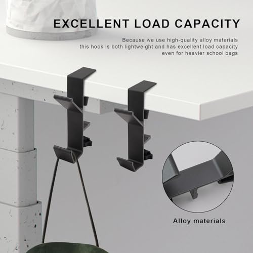 Suporte de bolsa AIBLE, pacote com 2 suportes ajustáveis para mesa, gancho de bolsa multifuncional,