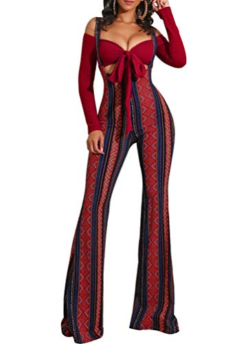 Crop top cravate et imprimé carreaux rouge pour cet ensemble pantalon cloche Ophestin