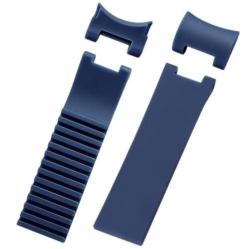 HiCycle2 Silicone Rubber Diver Band Strap Replacement For Ulysse Nardin Marine Watch 22mm (Blue)