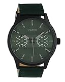 Oozoo Herrenuhr Chrono Look mit Lederband 48 MM Schwarz/Grün C10537