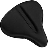 Large Exercise Bike Seat Cushion – 11 inches x 12 inches Soft Bike Gel Saddle Cover - Bicycle Wide Gel Soft Pad - Most Comfortable XXL Bicycle Saddle Cover for Women and Men