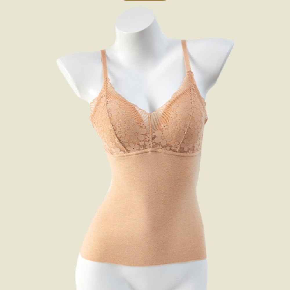 2 Pezzi Canottiere Invernali da Donna in Micropile Caldo con Reggiseno Incorporato, Canotte Termiche da Donna Intimo in Pizzo, Canotta Senza Maniche Canottiera Canotta Canotta