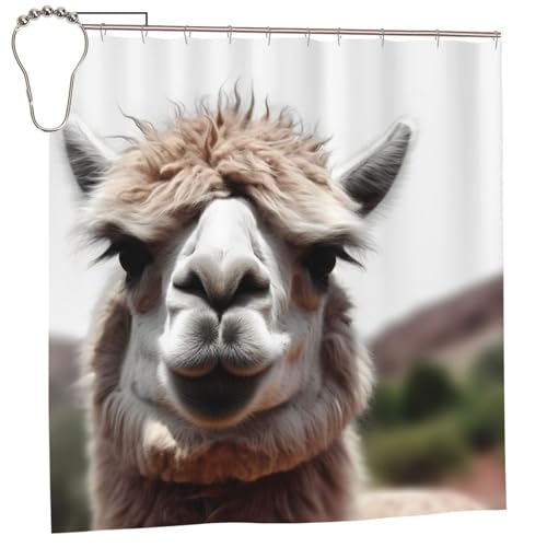 Rideau de douche épais motif lama textile résistant de 183 cm