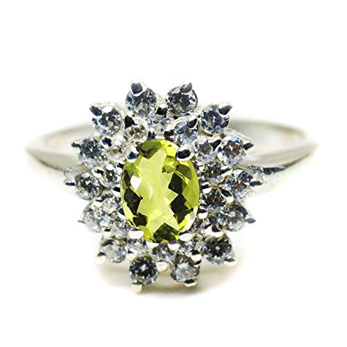Bague fiançailles argent 925 et pierre véritable éclatante pour femme