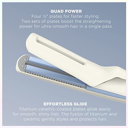 Infinitipro By Conair Quadair Flat Iron Hair Straightener, Damage Control With Single Pass Straightening, Quad Power Is Four 1/2" Plates For Faster Styling And Less Damage #TOP1