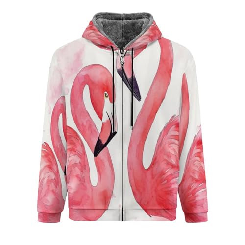 Veste polaire pour hommes zippée avec motif aquarelle