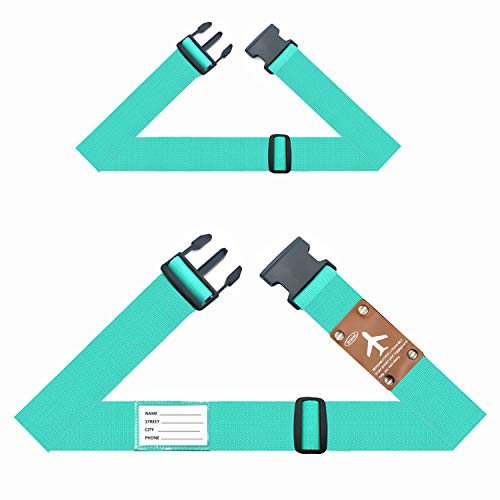 Chmete 2 Pcs Luggage Straps Suitcase Belts Travel Accessories Bag Straps,Green #TOP4