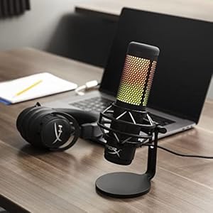 HyperX QuadCast S  RGB USB Condenser Microphone for PC, PS4, PS5 and Mac, Anti-Vibration Shock Mount, 4 Polar Patterns, Pop Filter, Gain Control, Gaming, Streaming, Podcasts, Twitch, YouTube, Discord