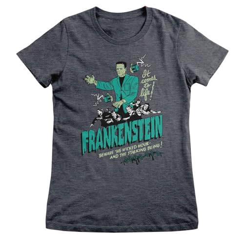 Image of Universal Monsters Officially Licensed Frankenstein - Wicked Hour Women T-Shirt (Dark-Heather), XX-Large