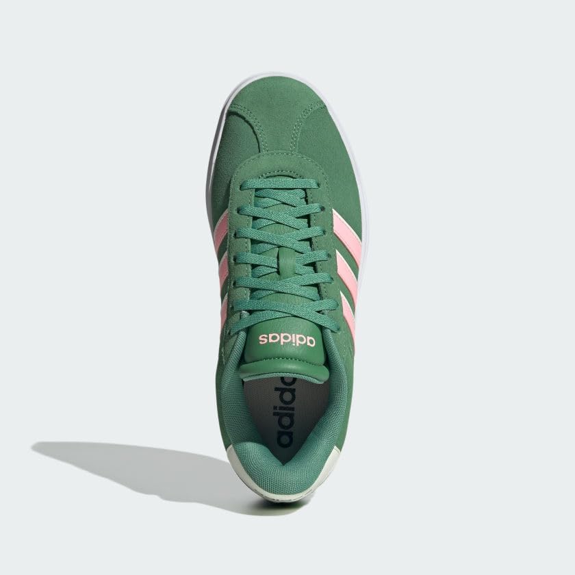 adidas Women's Vl Court Bold Sneaker 5.5 Preloved Green/Pink Spark/Ivory image 2 of 9 B0CMGP571B