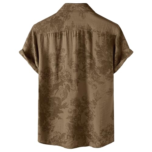 Men's Stylish Casual Printed Short Sleeve Button Down Shirts Summer Vacation Beach Tropical Hawaiian Shirt2