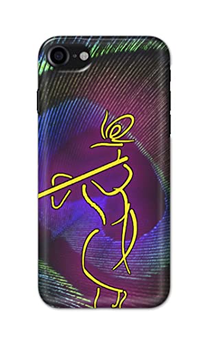 Image of PRINTFIDAA Lord Krishna On Peacock Feather Hard Back Cover for Apple iPhone 7 (4.7 inch) / iPhone 8 (4.7 inch) / iPhone SE 2020, A1778, A1660 Back Cover -(P6) KAT1007