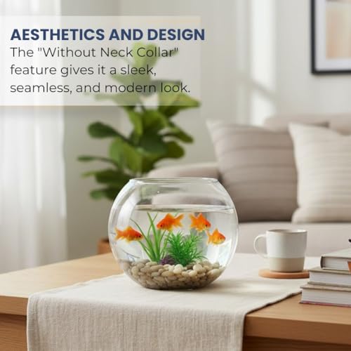 Image of CAS 1L to 14L Glass Fish Bowl (10 INCH, Glass Bowl, Without Neck) 6.5 litres