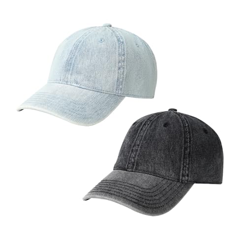 Casquette de baseball en denim style en détresse chapeau de golf uni souple
