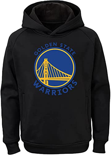 Sweat à capuche NBA Warriors noir en polyester performance respirant pour adolescent
