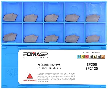 FomaSP GTN-3 (SP300) CNC Grooving Carbide Inserts Steel Fit for SPB326 Lathe Grooving Cutting Tools 10pcs