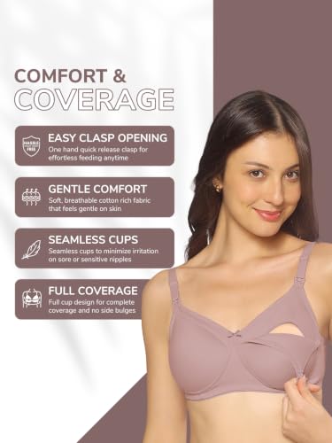 Image of MomToBe Women's Cotton Full Cup Non-Padded Feeding Bra /Nursing Bra /Maternity Bra
