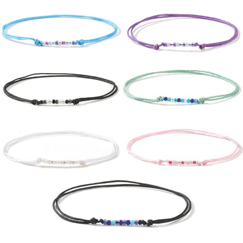 Limtula 7 Piezas De Pulseras Tejidas Artísticas En Colores Brillantes Cadena Muñeca Única para Que Buscan Accesorios Elegantes Pulseras Juvenil