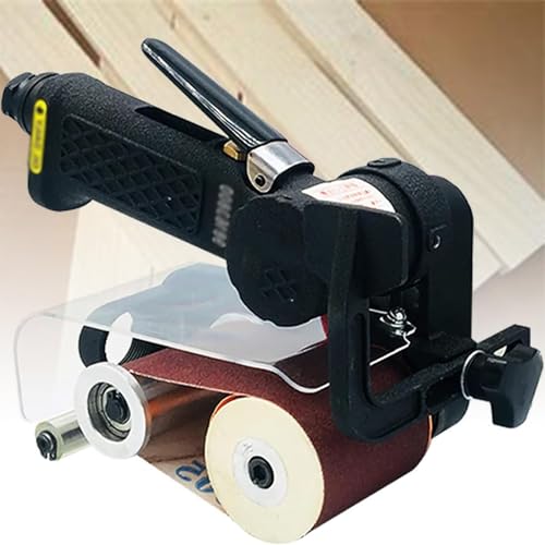 STWBHW Máquina neumática for trefilado de Alambre de Metal, Mini lijadora de Banda, pulidora giratoria de 360°, lijadora de Banda neumática con Agarre ergonómico, máquina pulidora de Madera