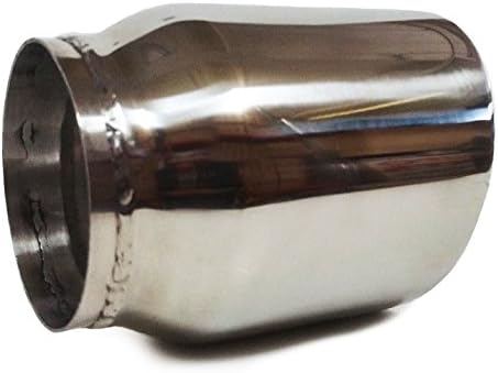 Pair Of Two Universal angle cut Stainless steel exhaust tip 3" Inlet 4" Outlet 5.5" Long