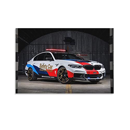 ESTE Poster de voiture de course pour BMW M5 Motogp Voiture de sport de sécurité Poster décoratif sur toile Poster mural et image d'art Impression moderne...