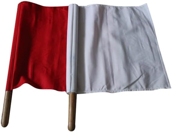 Referee Flag Set for Sports, Wooden Pole and Turkish Flag, Small Size (Pair)