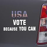 Custom Brother - Vote Because You CAN America American USA White Color Car Laptop Wall Bumper Decal Sticker, DesZ94