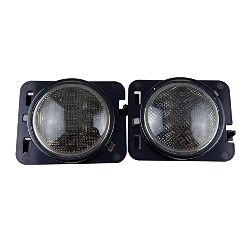HANSWD LED Side Maker Lights for Wrangler Amber Front Fender Flares Parking Turn Lamp Bulb Indicator Lens