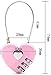 ZECHAO Bike Lock,1pcs Heart Shaped Padlock High Security Bike Lock 3 Dial Digit Password Lock Luggage Password Padlock Anti-Theft Lock (Color : Black, Size : 74 * 40 mm)