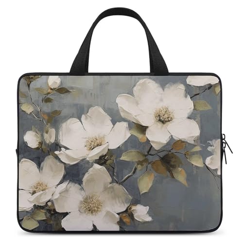 Bolso para laptop 12 pulgadas marrón claro y verde miniatura 1