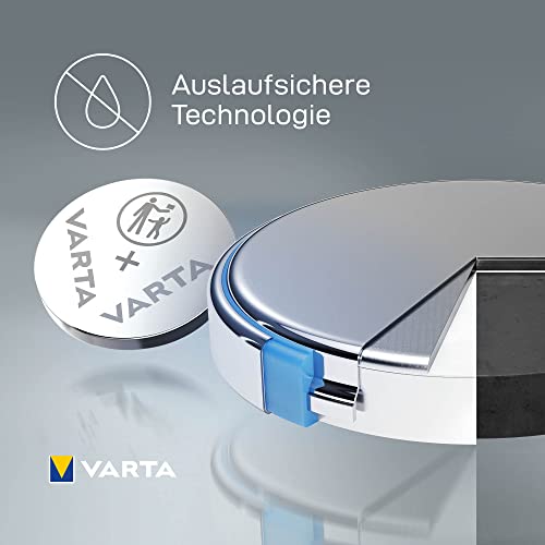 VARTA CR 2032, 6032101415, Batteria Litio a Bottone, Piatta, Specialistica, 3 Volts, Diametro 20mm, Altezza 3,2mm, confezione 5 pile