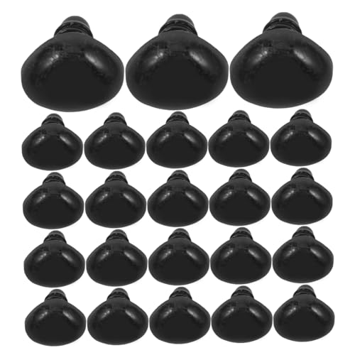 HEALSOPTHY 50 Piezas Nariz de Animal Juguete para bebés Juguetes Nariz de muñeco de Peluche muñeca Haciendo Nariz Oso Suministro de Bricolaje Nariz para Animales de Peluche el plastico Black