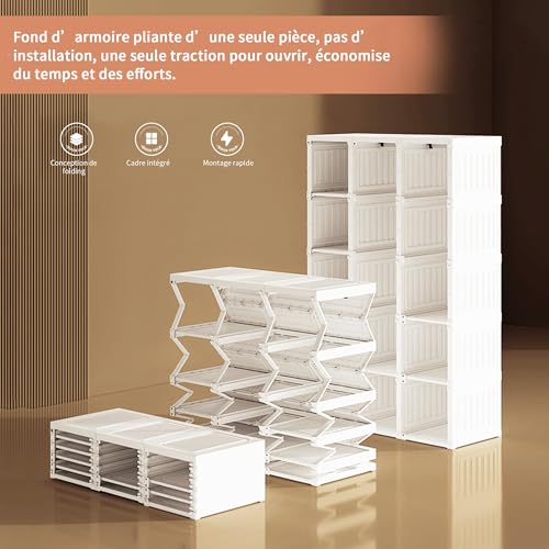 Armoire pliable sans outil MEXUS penderie portable pour vêtements - 8