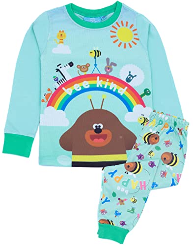Girls Pajama Set | Childrens Blue & Green Loungewear T-Shirt & Pants Complete PJ Bundle | Bee Kind with Duggee