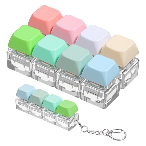 WJIAAA Lot de 2 porte-clés 4 en 1 pour soulager le stress et l'anxiété pour adultes (vert, rose, jaune, blanc)