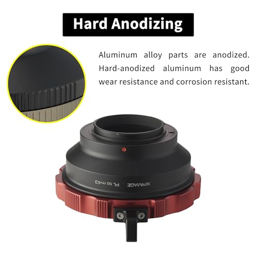 XPIMAGE Anillo Adaptador de Montura de Lente de Aluminio Ultraligero Compatible con Lentes PL para cámaras Olympus o Panasonic MFT M43 M4/3 Micro Cuatro Tercios BMPCC - imagen 7
