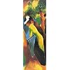 1art1 August Macke Poster Sunny Path 1913 Canvas Picture on Stretcher Frame XXL Wall Picture Poster Art Print as Canvas Picture 120 x 40 cm