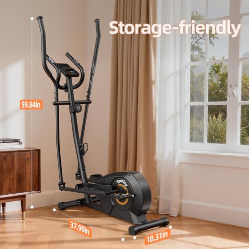 TANTISY Elliptical Machine for Apartments and Homes 8 Levels of Magnetic Resistance for a Whisper-Quiet Workout. Includes Pulse Rate sensors,15.5-inch Stride, and Supports Users up to 400 pounds - Image 6