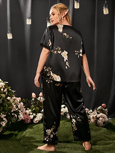 WDIRARA-Womens-Plus-Size-2-Piece-Sleepwear-Floral-Short-Sleeve-Top-and-Pants-Pajama-Set WDIRARA-Womens-Plus-Size-2-Piece-Sleepwear-Floral-Short-Sleeve-Top-and-Pants-Pajama-Set