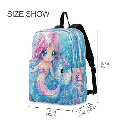 Dussdil Beautiful Cute Mermaid (1) Kids Backpack Backpacks for Boys Girls Teen School Bookbag Laptop Bag Daypack Large Travel Sports Bags2