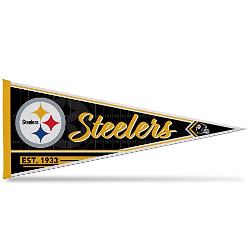 Rico Industries NFL Football Pittsburgh Steelers Classic 12" x 30" Felt Wall Décor Pennant - Great for Home/Bed Room/Man Cave Décor