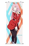 Tema: Zero Two CoolChange Poster para enrollar /Kakemono de Darling in The FranXX Hecho de paño, 100x40cm, Tema: Zero Two